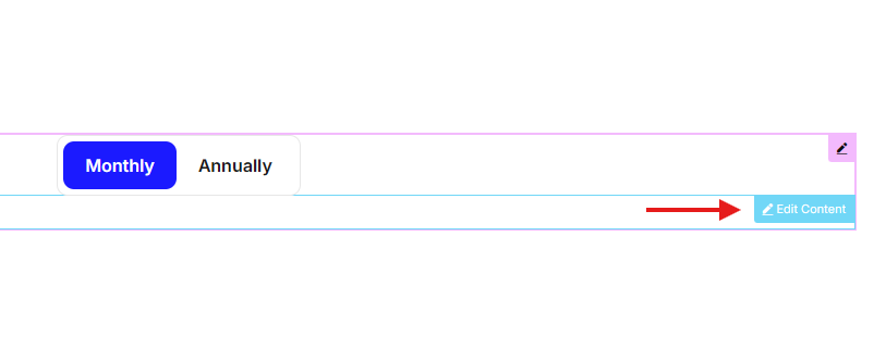 Edit the Advanced Toggle content areas
